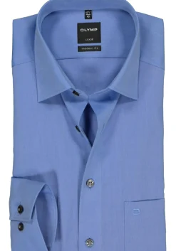 OLYMP Luxor modern fit overhemd, middel blauw