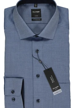 OLYMP Luxor modern fit overhemd, donkerblauw structuur (contrast)