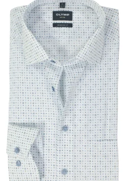 OLYMP modern fit overhemd, popeline, wit dessin