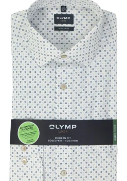 OLYMP modern fit overhemd, popeline, beige dessin