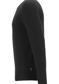 OLYMP modern fit trui wol, O-hals, zwart