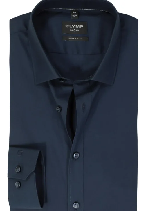 OLYMP No. Six super slim fit overhemd, marine blauw