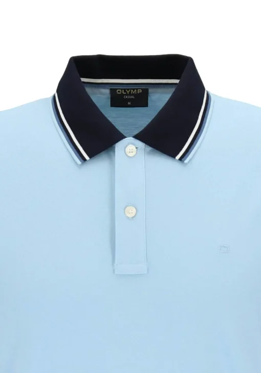 OLYMP Polo Casual, modern fit polo, lichtblauw