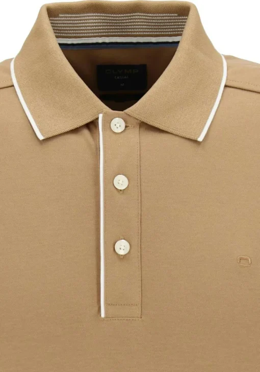 OLYMP Polo Casual, modern fit polo, caramel