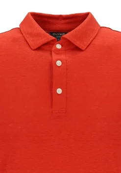 OLYMP Polo Casual, modern fit polo, roest bruin