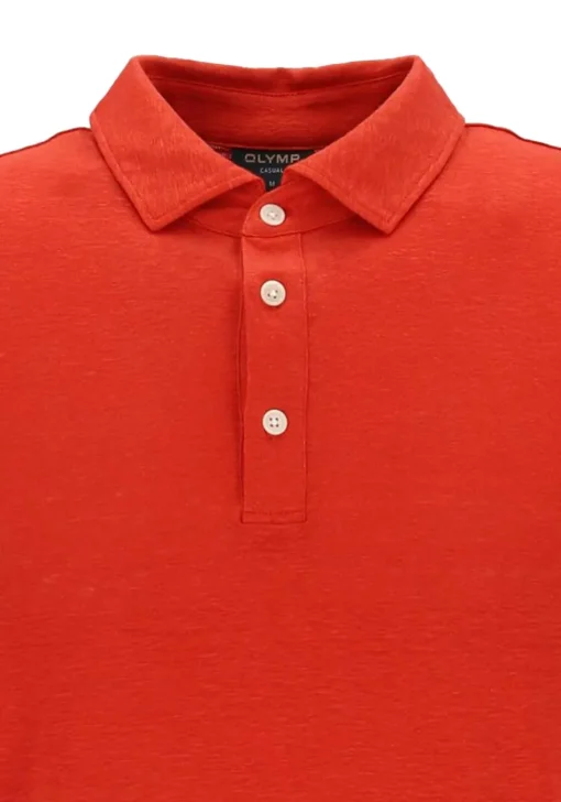 OLYMP Polo Casual, modern fit polo, roest bruin