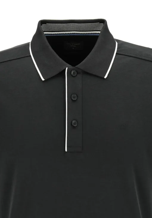 OLYMP Polo Casual, modern fit polo, zwart