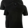 OLYMP T-shirts (2-pack), V-hals, zwart