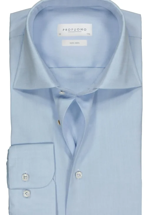 Profuomo regular fit overhemd, fine twill, lichtblauw