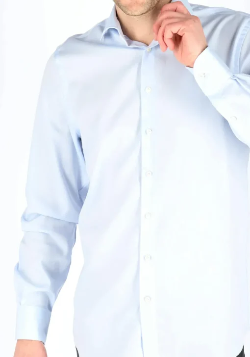 Profuomo regular fit overhemd, fine twill, lichtblauw
