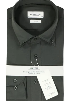 Profuomo slim fit heren overhemd, jersey, groen