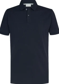 Profuomo slim fit heren polo, navy blauw