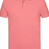 Profuomo slim fit heren polo, donkerroze