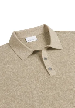 Profuomo slim fit heren polo, beige