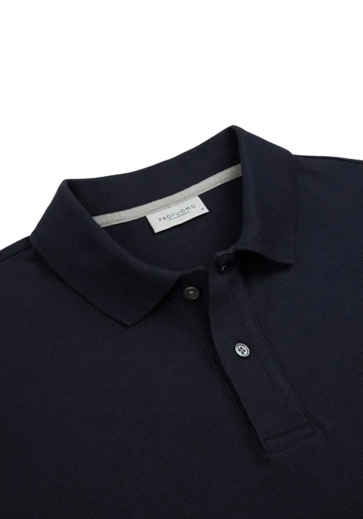 Profuomo slim fit heren polo, navy blauw