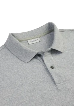 Profuomo slim fit heren polo, lichtgrijs