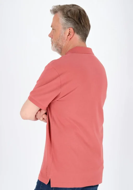 Profuomo slim fit heren polo, donkerroze