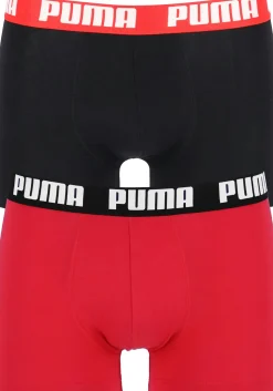 Puma Basic Boxer heren (2-pack), rood en zwart