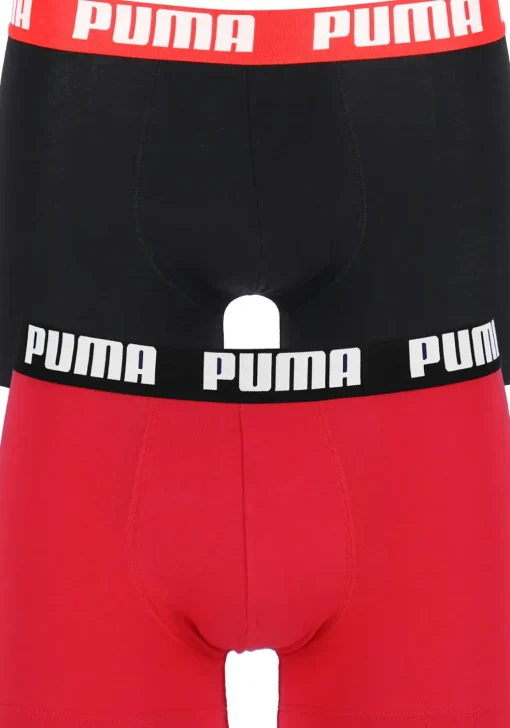 Puma Basic Boxer heren (2-pack), rood en zwart