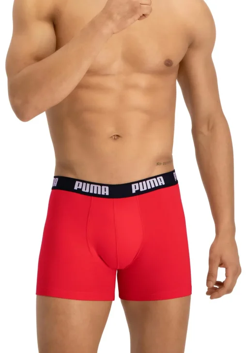 Puma Basic Boxer heren (2-pack), rood en zwart