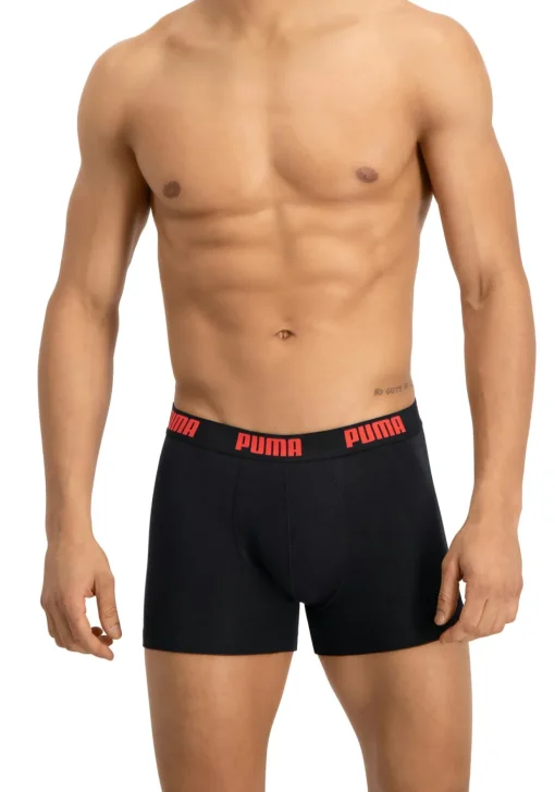 Puma Basic Boxer heren (2-pack), rood en zwart