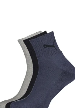 Puma short crew 3-Pack, navy, grijs en blauw