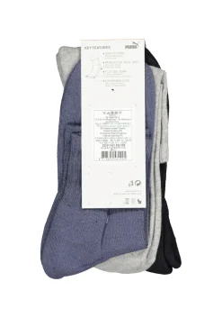 Puma short crew 3-Pack, navy, grijs en blauw