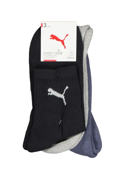 Puma short crew 3-Pack, navy, grijs en blauw