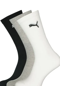 Puma sport cush crew 6-Pack, wit, grijs en zwart