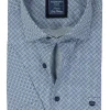 Redmond comfort fit overhemd, korte mouw, popeline, blauw met wit dessin
