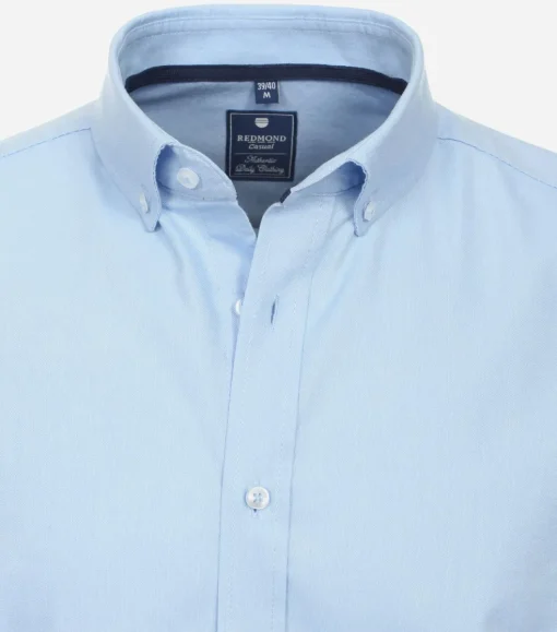 Redmond comfort fit overhemd, popeline, blauw