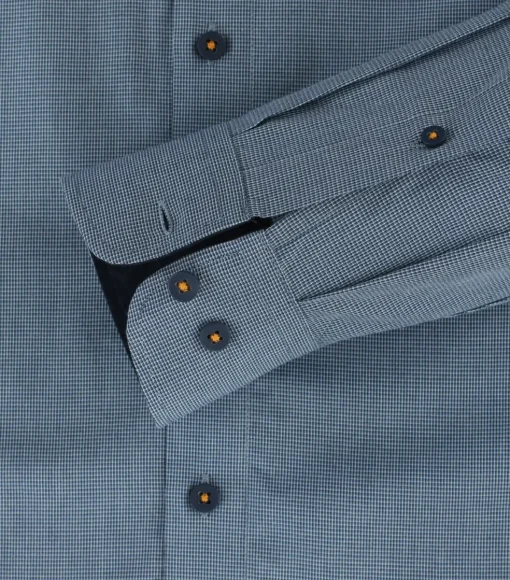 Redmond comfort fit overhemd, popeline, blauw geruit