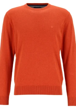 Redmond heren trui katoen, O-hals, oranje