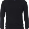 Redmond heren trui katoen, O-hals, donkerblauw