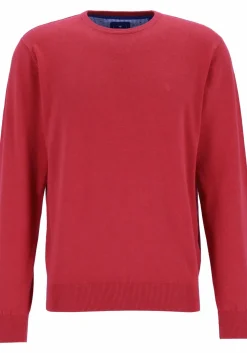 Redmond heren trui katoen, O-hals, rood