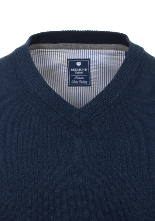 Redmond heren trui katoen, V-hals, blauw