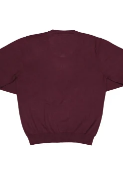 Redmond heren trui katoen, V-hals, bordeaux rood