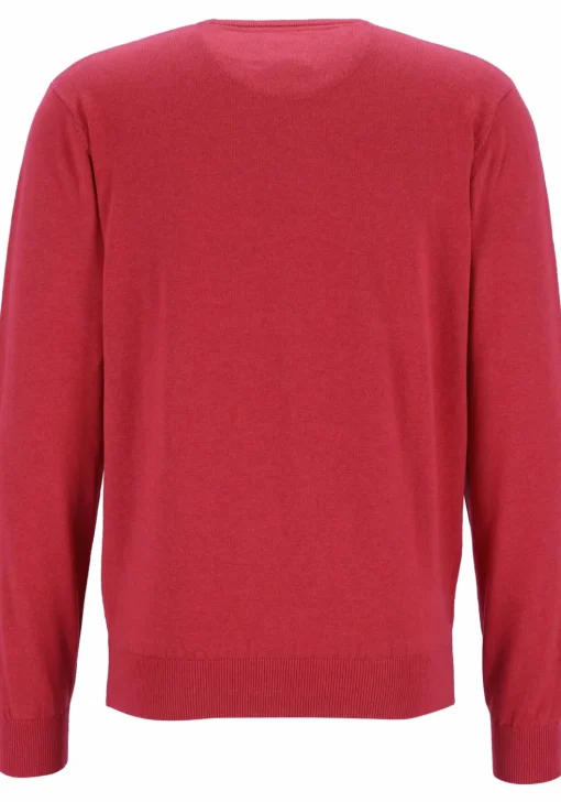 Redmond heren trui katoen, O-hals, rood