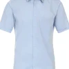 Redmond modern fit overhemd, korte mouw, popeline, blauw