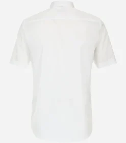 Redmond modern fit overhemd, korte mouw, popeline, wit