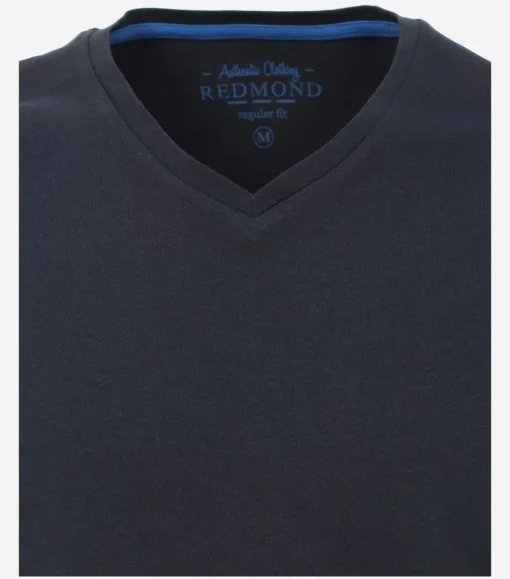 Redmond regular fit T-shirt, korte mouw V-hals, blauw