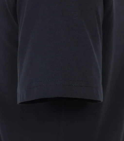 Redmond regular fit T-shirt, korte mouw O-hals met knoopsluiting, blauw