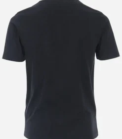 Redmond regular fit T-shirt, korte mouw O-hals met knoopsluiting, blauw