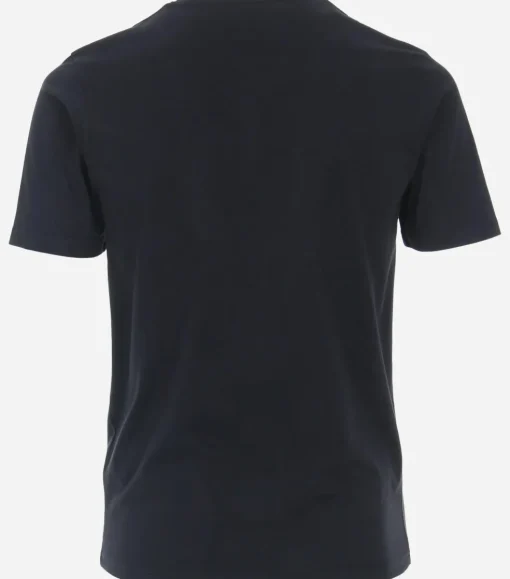 Redmond regular fit T-shirt, korte mouw O-hals met knoopsluiting, blauw