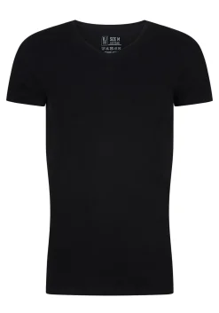 RJ Bodywear Everyday Den Bosch T-shirts (2-pack), heren stretch T-shirts V-hals, zwart