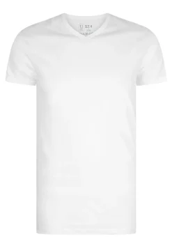 RJ Bodywear Everyday Den Haag T-shirts (2-pack), heren T-shirte extra lang, V-hals smal, wit