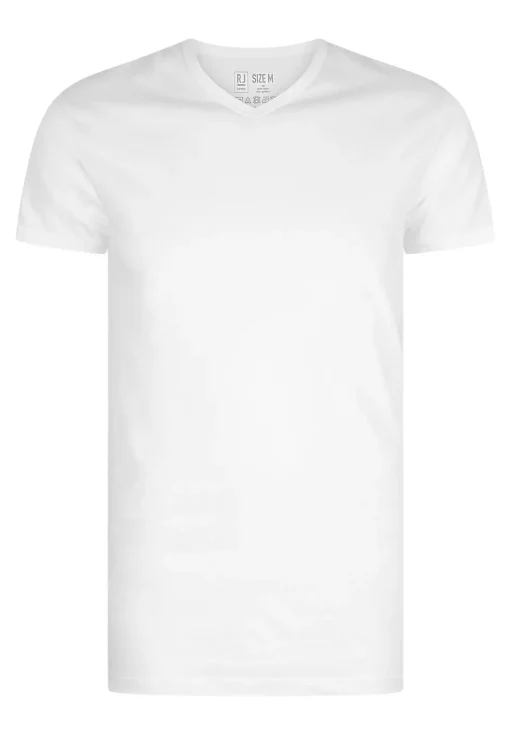 RJ Bodywear Everyday Den Haag T-shirts (2-pack), heren T-shirte extra lang, V-hals smal, wit