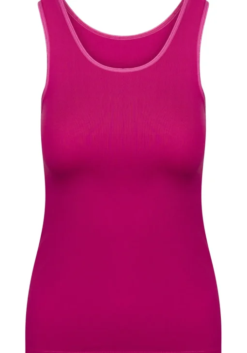 RJ Bodywear Pure Color dames top (1-pack), hemdje met brede banden, fuchsia