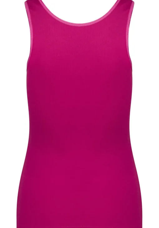 RJ Bodywear Pure Color dames top (1-pack), hemdje met brede banden, fuchsia