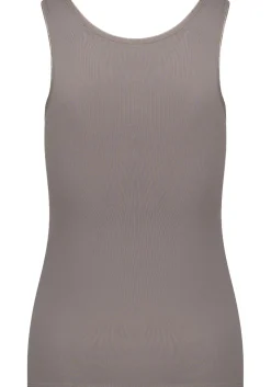 RJ Bodywear Pure Color dames top (1-pack), hemdje met brede banden, taupe